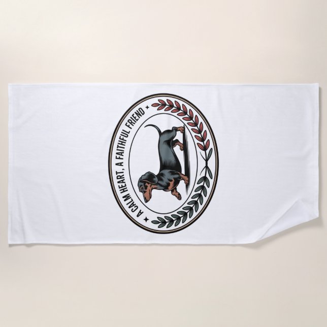 Dachshund A Calm Heart, A Faithful Friend Strandtuch (Vorderseite)