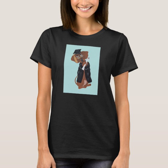 Dachshund Absolvent T-Shirt (Vorderseite)