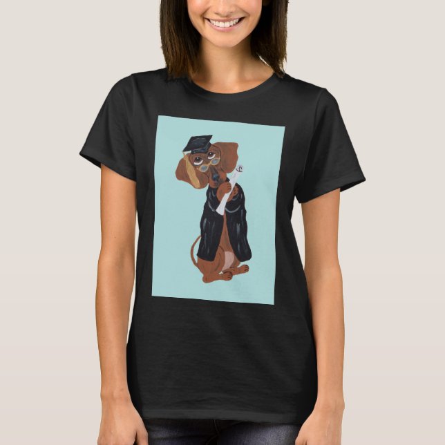 Dachshund Absolvent T-Shirt (Vorderseite)