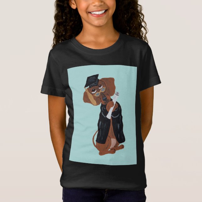Dachshund Absolventin T-Shirt (Vorderseite)