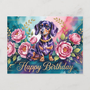 Dachshund Alles Gute zum Geburtstag Illustration Feiertagspostkarte