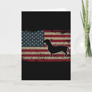 Dachshund Amerika-Flagge Patriotischer Wiener Hund Karte