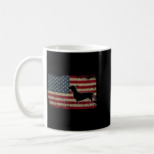 Dachshund Amerikaflagge Patriotisches Windelhund-G Kaffeetasse