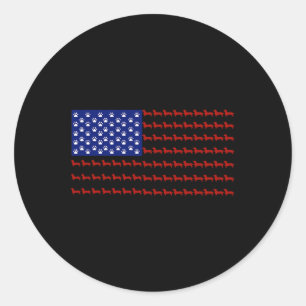 Dachshund Amerikanische Flagge Independence Day Ge Runder Aufkleber