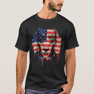 Dachshund Amerikanische Flagge Wiener Hund 4. Juli T-Shirt