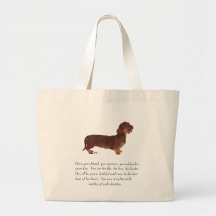 Dachshund-Andenken - Männlich Jumbo Stoffbeutel