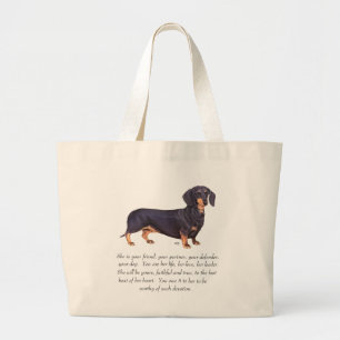 Dachshund-Andenken - Weiblich Jumbo Stoffbeutel