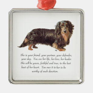 Dachshund Andenken - Weiblich Ornament Aus Metall