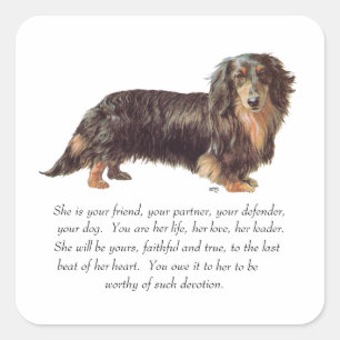 Dachshund-Andenken - Weiblich Quadratischer Aufkleber