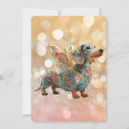 Dachshund Angel Fairy Birthday Einladung