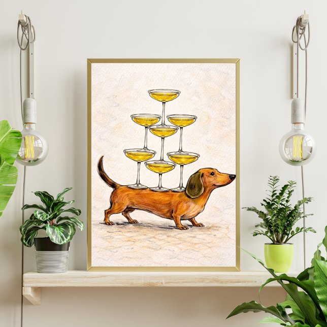 Dachshund art | funny dog illustration poster (Von Creator hochgeladen)