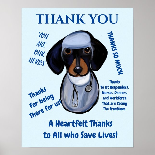 Dachshund-Arzt Poster (Vorne)