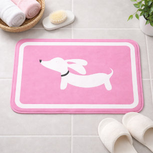 Dachshund-Badematte Rosa Doxie-Badezimmerteppich Badematte