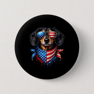 Dachshund-Bandana 4. Juli Patriotische Hundebesitz Button