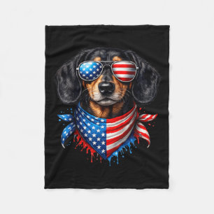Dachshund-Bandana 4. Juli Patriotische Hundebesitz Fleecedecke