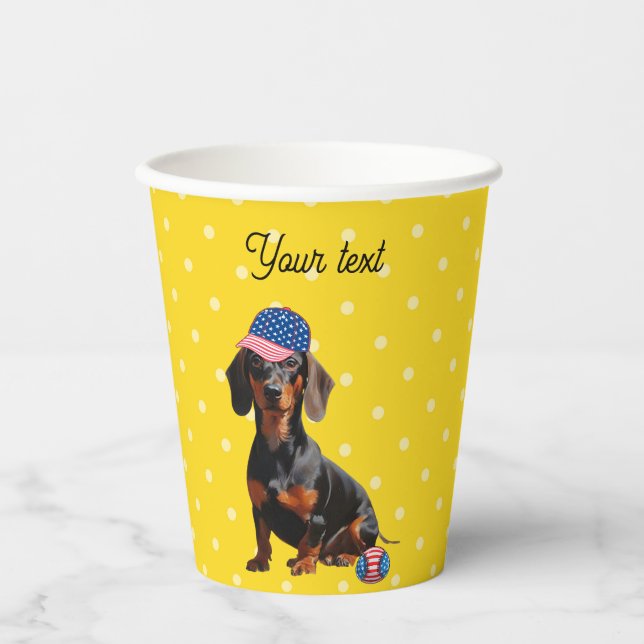  Dachshund baseball lover Pappbecher (Vorderseite)