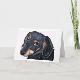 Dachshund black and Tan Notecard Karte