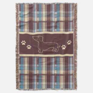 Dachshund Blau/Maroon Karodecke Decke