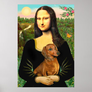 Dachshund (braun1) - Mona Lisa Poster
