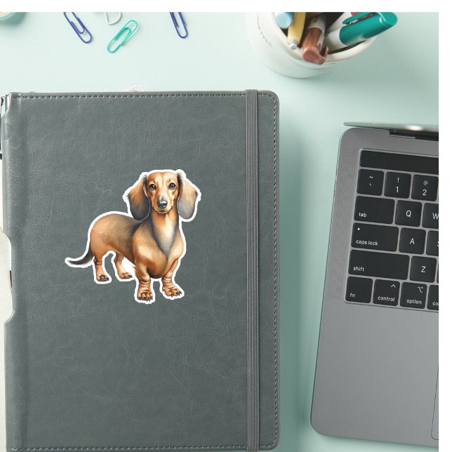 Dachshund Braun Haustier  Aufkleber (Elegant Dachshund Sticker)