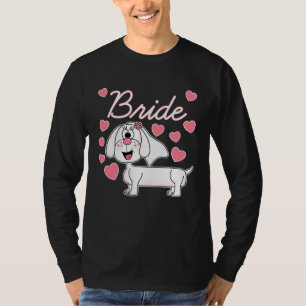 Dachshund-Braut Hochzeitshund Brautjungfer T-Shirt