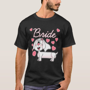 Dachshund-Braut Hochzeitshund Brautjungfer T-Shirt
