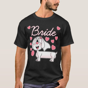 Dachshund-Braut Hochzeitshund  Brautjungfer T-Shirt