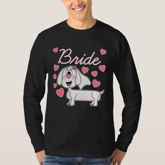 Dachshund Bride Wedding Dog  Bridal Shower T-Shirt (Vorderseite)