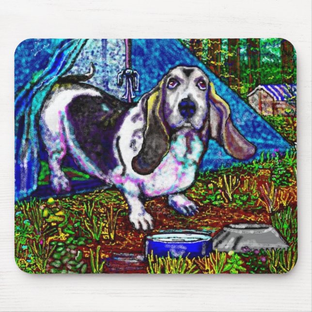Dachshund-Camping Mousepad (Vorne)