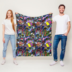 Dachshund-Cartoons Fleecedecke