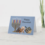 Dachshund Chanukah Card Menorah Dreidel2 Feiertagskarte<br><div class="desc">Remembering family and friends during the Chanukah season is a wonderful way to keep in touch with the people you love and care about. I created these dog Chanukah cards with love and care and I am sure anyone who loves dogs will be delighted to receive them. You do have...</div>