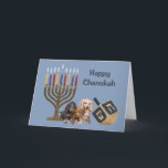 Dachshund Chanukah Card Menorah Dreidel2 Feiertagskarte<br><div class="desc">Remembering family and friends during the Chanukah season is a wonderful way to keep in touch with the people you love and care about. I created these dog Chanukah cards with love and care and I am sure anyone who loves dogs will be delighted to receive them. You do have...</div>