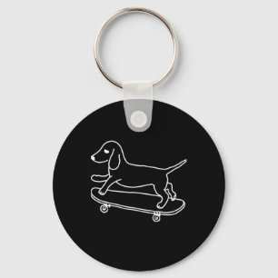Dachshund Chiweenie Wiener Dog Skateboard-Linie Schlüsselanhänger