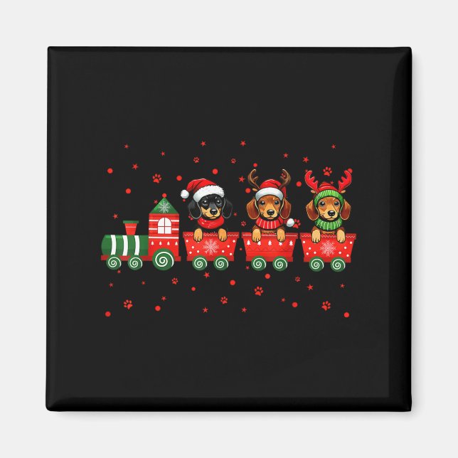 Dachshund Christmas Dog Lights Santa Xmas Pet Dog  Magnet (Vorne)