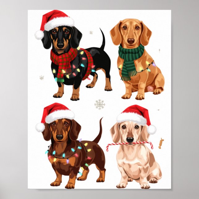 Dachshund Christmas Dog Mom Lover Xmas Gift  Poster (Vorne)