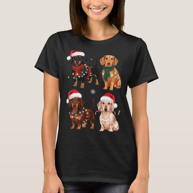 Dachshund Christmas Dog Mom Lover Xmas Gift  T-Shirt (Vorderseite)