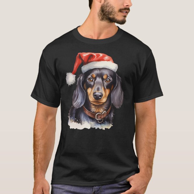Dachshund Christmas Dog T-Shirt (Vorderseite)