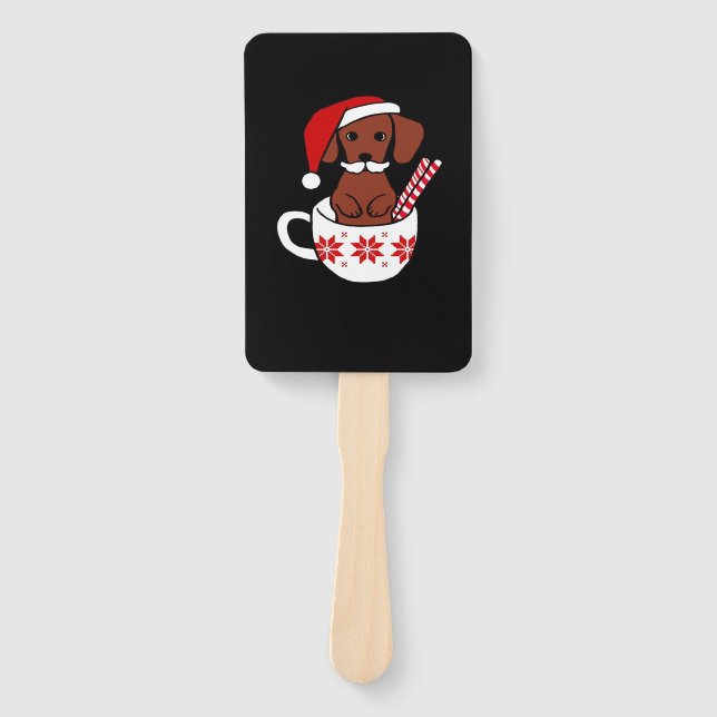 Dachshund Christmas Mustache Coffee Mug Classic T- Fächer (Vorderseite)