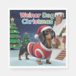 Dachshund Christmas Napkin Serviette