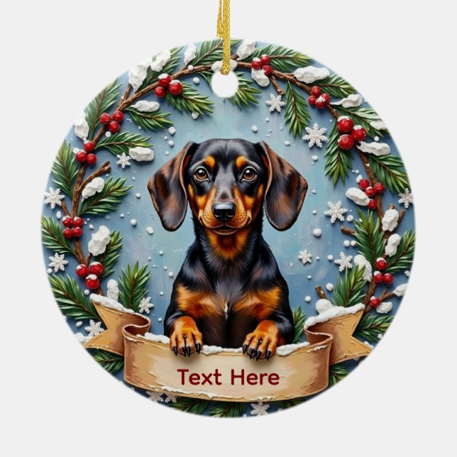 Dachshund Christmas Ornament (Hinten)