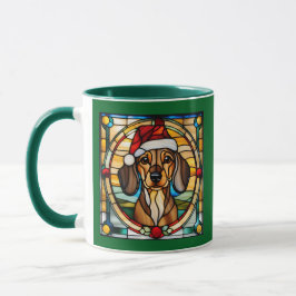 Dachshund Christmas Stained Glass Tasse
