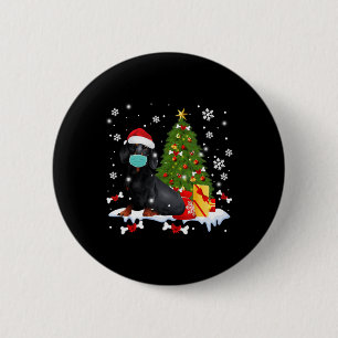 Dachshund Christmas Tree Funny Dog Button