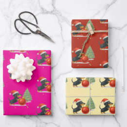 Dachshund Christmas Wrapping Paper Pink Pop Geschenkpapier Set