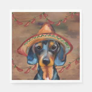 Dachshund Cinco de Mayo Serviette