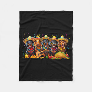 Dachshund Cinco de Mayo Wiener Dog Fleecedecke
