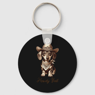 Dachshund Cowboy Süßer Wursthund Cowboy Wiener Pu Schlüsselanhänger