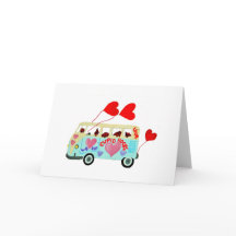 Dachshund Cupids in ihrem Valentinsliebeswagen