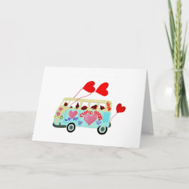 Dachshund Cupids in ihrem Valentinsliebeswagen Feiertagskarte