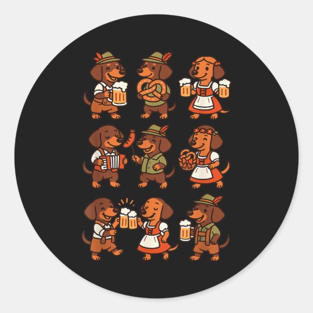 Dachshund Cute Sausage Dog German Men Women  Runder Aufkleber (Vorderseite)