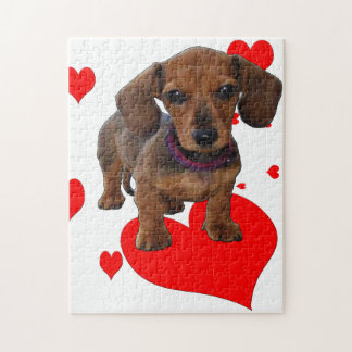 Dachshund Dackel mit Herz Puzzle